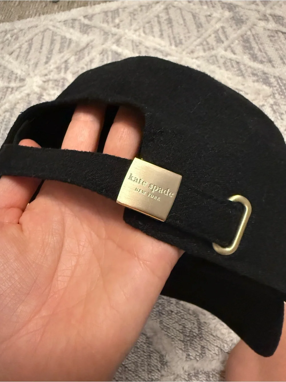 kate spade Black Wool Baseball Cap